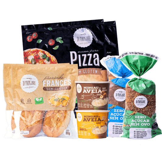 Box com 8 produtos veganos e sem glúten Di Mangiare