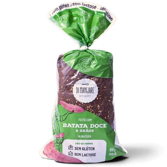 Pão de Batata-Doce com Grãos sem glúten, sem leite e sem lactose Di Mangiare, 420 g