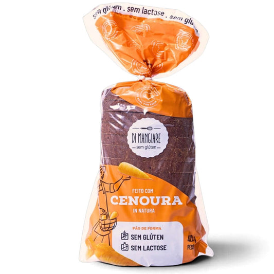 Pão de Cenoura sem glúten, sem leite e sem lactose Di Mangiare, 420 g