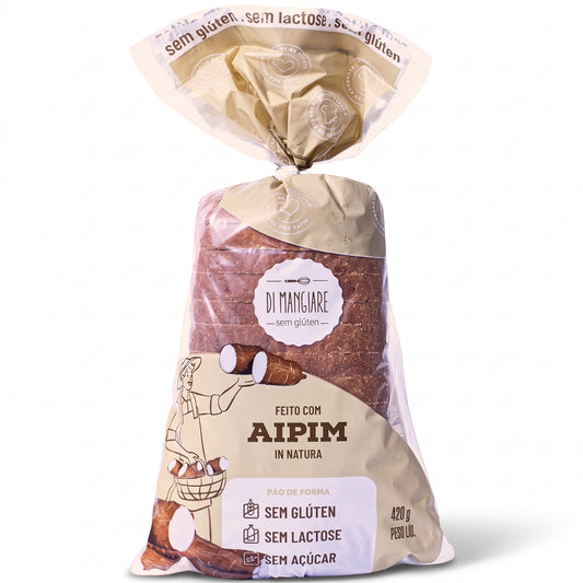 Pão de Aipim sem glúten, sem leite, sem lactose e sem açúcar Di Mangiare, 420 g