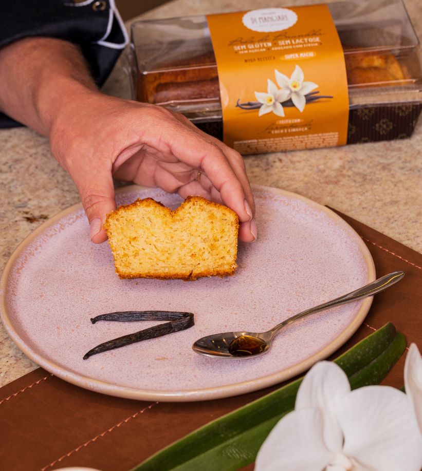 Bolo de Baunilha sem glúten e sem lactose - Di Mangiare