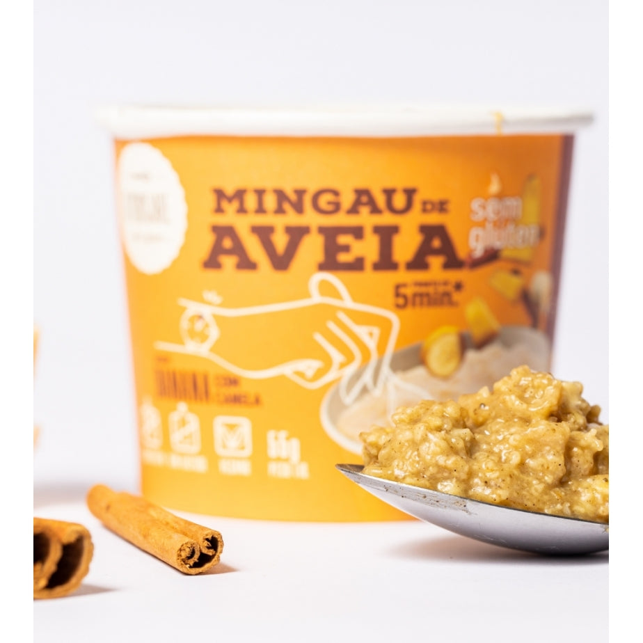 Mingau de Aveia Banana com Canela sem glúten - Di Mangiare