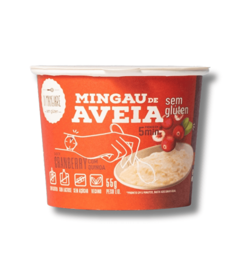 Mingau de Aveia Cranberry com Quinoa sem açúcar e sem glúten - Di Mangiare