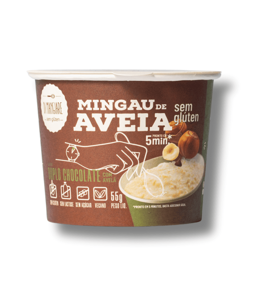 Mingau de Aveia Duplo Chocolate sem açúcar e sem glúten - Di Mangiare
