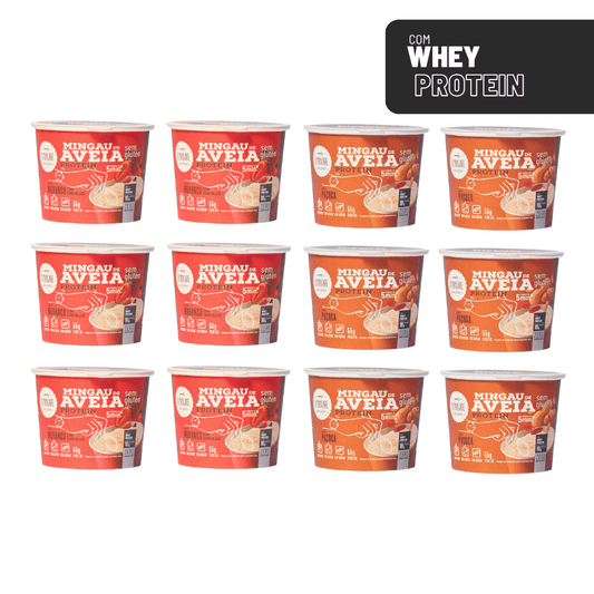 Pack com 12 mingaus de aveia proteicos sem glúten e sem açúcar Di Mangiare