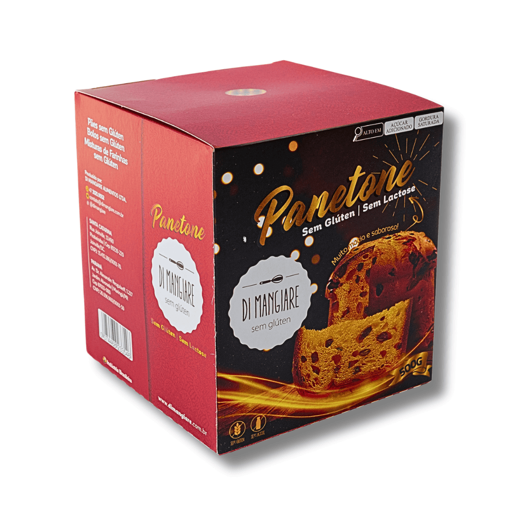Panetone sem glúten, sem leite e sem lactose Di Mangiare, 500 g