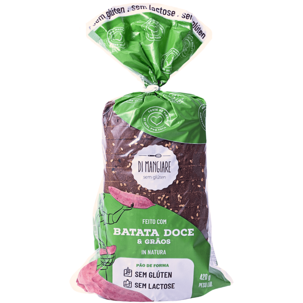 Pão de Batata Doce & Grãos sem glúten - Di Mangiare