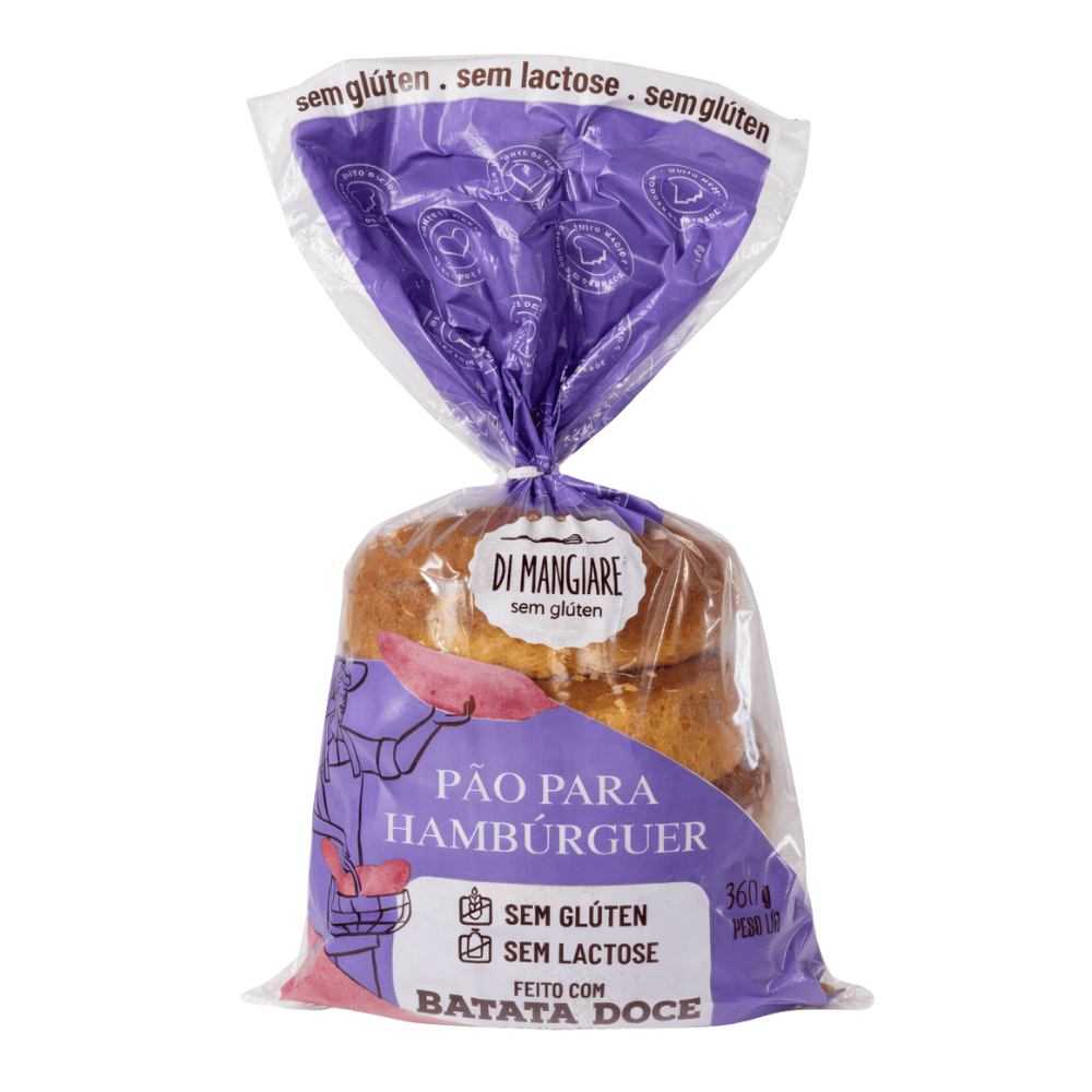 Pão de Hambúrguer sem glúten, 4 unidades - Di Mangiare