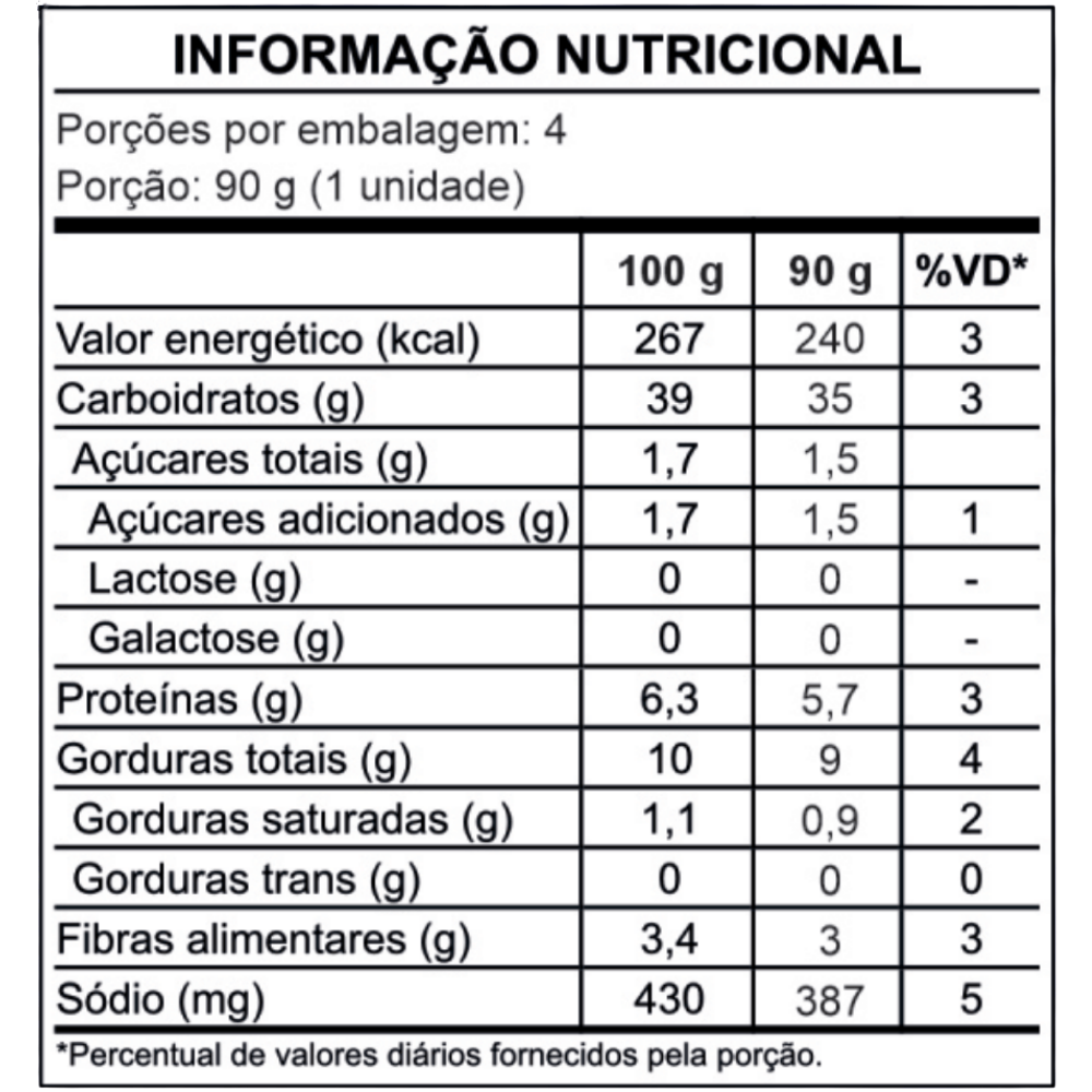 Pão de Hambúrguer sem glúten, 4 unidades - Di Mangiare
